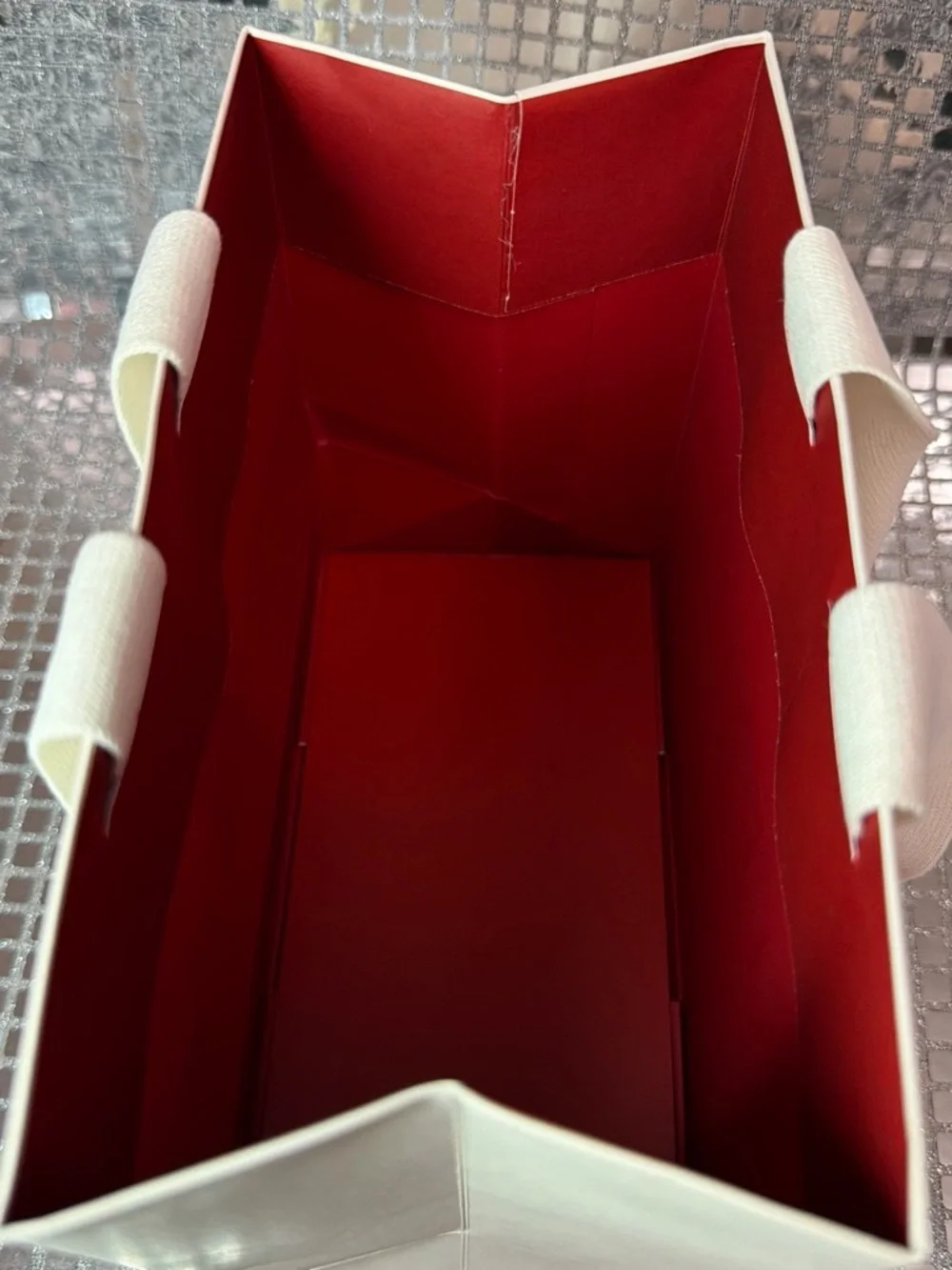 Valentino White Shopping Bag with Red Logo